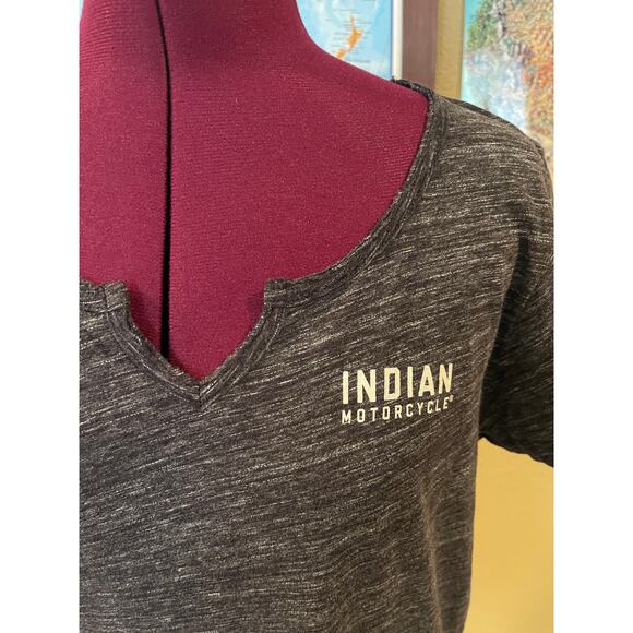 Indian Motorcycle Woman’s Dark Heathered Gray T-Shirt Medium - Picture 3 of 9